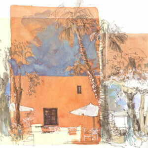 Marrakech carnet de poche et aquarelle