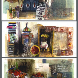 Cartes postales pondicherry aquarelles