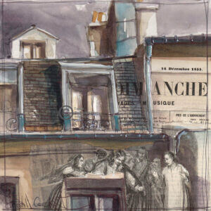 Galeries de Paris : instant parisien peinture aquarelle Isabelle Corcket